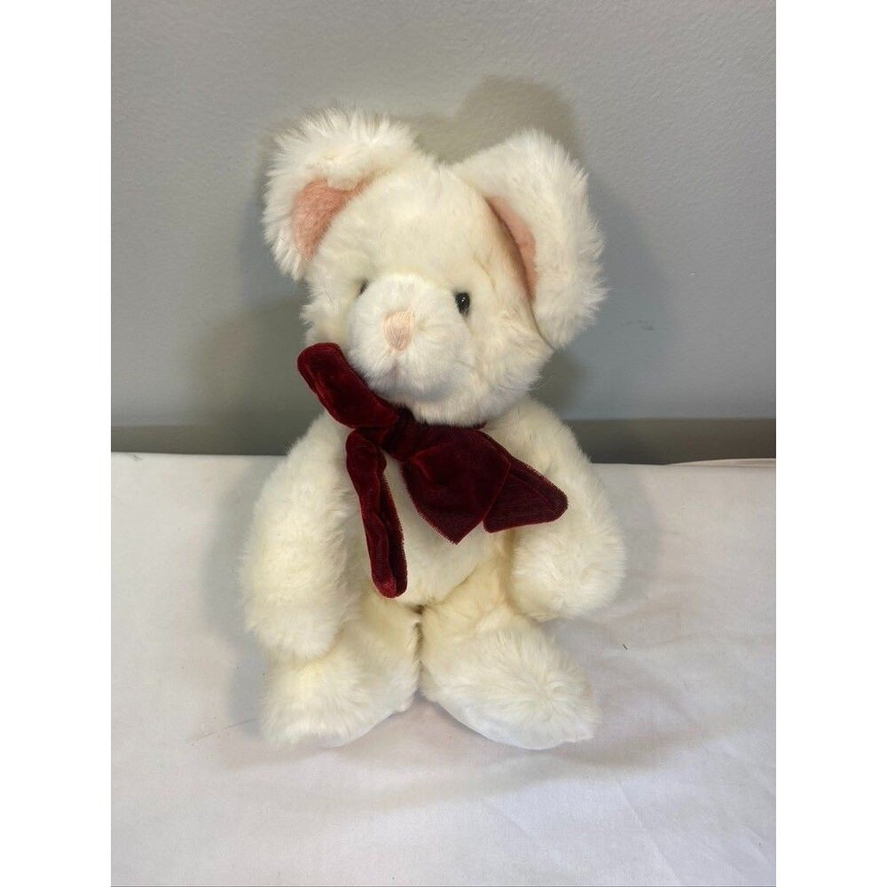 RUSS WHITE STUFF ANIAML TIC-TOC MOUSE RIBBON 11 IN PLUSH